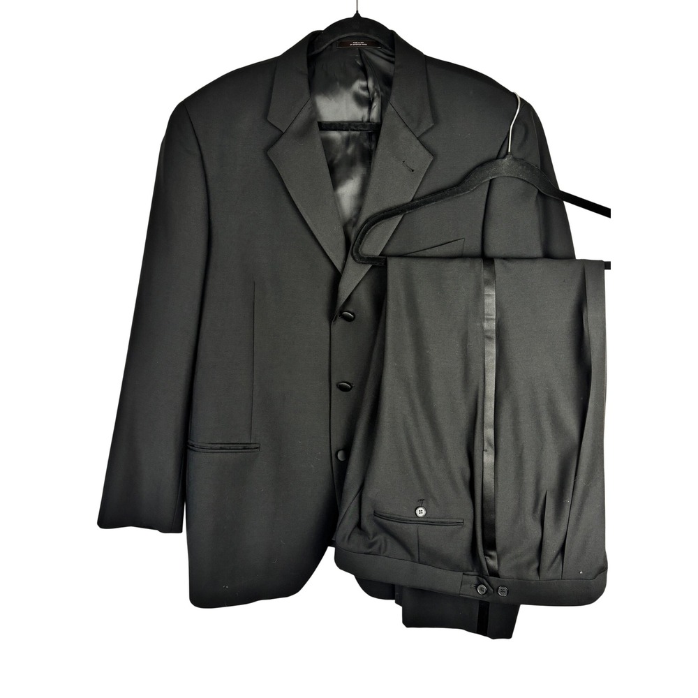 Joseph Abboud Tuxedo Suit 42R/W36 Wool Formal Gala Wedding Black Tie Event - Picture 2 of 6